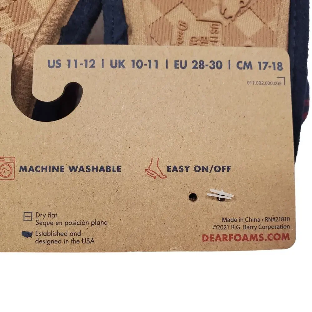 Dearfoams Memory Foam Lil Bear Slippers Limited Edition Size 11/12 Youth